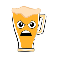 Colored angry beer glass icon