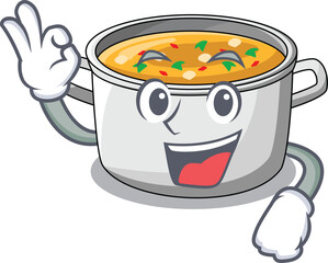 Okay cartoon chicken soup pot for dinner
