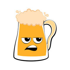 Colored angry beer mug icon