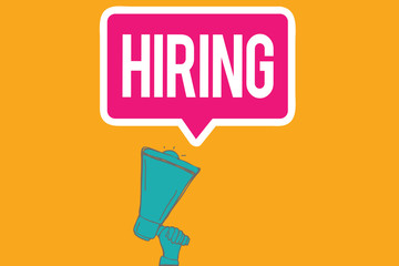 Writing note showing Hiring. Business photo showcasing obtain temporary use of something for agreed payment for period time.