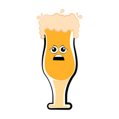 Colored sad beer glass icon