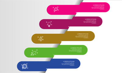 Fototapeta premium modern infographic timeline with 5 options design template vector