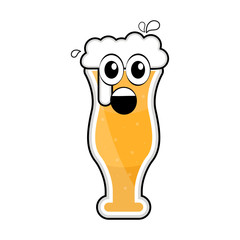 Colored surprised beer glass icon
