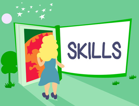 Handwriting text Skills. Concept meaning ability to do something well expertise Getting better in some action.