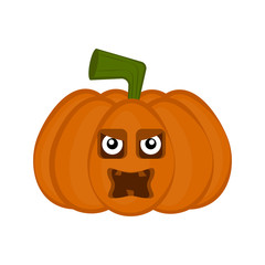 Angry halloween pumpkin cartoon character