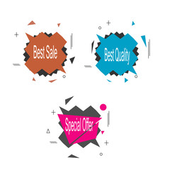 set of abstract star burst geometric sale banner or background vector
