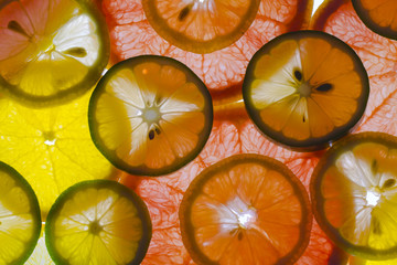 slices of citrus fruits closeup