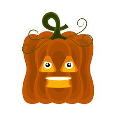 Angry halloween pumpkin cartoon character