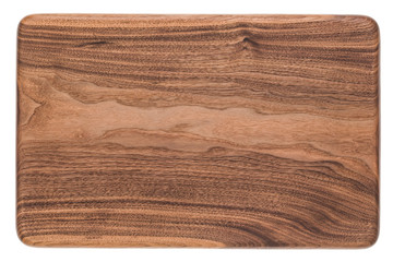 Handmade walnut rectangular mahogany chopping board, walnut texture background	