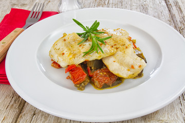 filet de merlu et légumes
