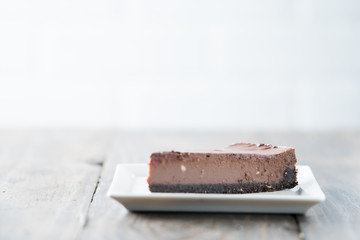 Chocolate cheesecake slice