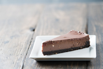 Chocolate cheesecake slice