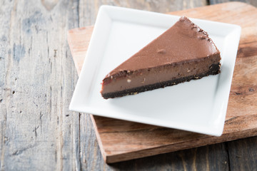 Chocolate cheesecake slice