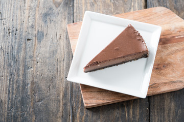 Chocolate cheesecake slice