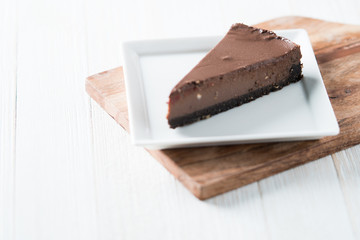 Chocolate cheesecake slice