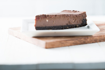 Chocolate cheesecake slice
