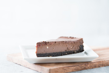 Chocolate cheesecake slice