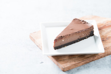 Chocolate cheesecake slice
