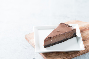 Chocolate cheesecake slice