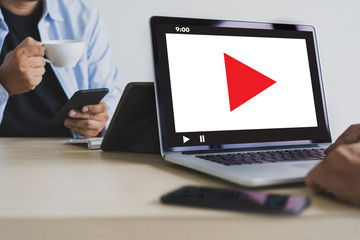 VIDEO MARKETING Audio Video  ,  market Interactive channels , Business Media Technology innovation Marketing technology concept