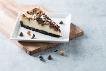 Turtle cheesecake with swirl