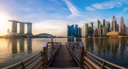 Tuinposter Zakendistrict en stad van Singapore © anekoho
