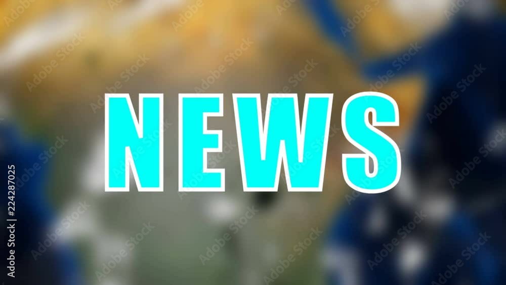 Poster letters of news text on background with rotating earth, 3d rendering background, computer generating