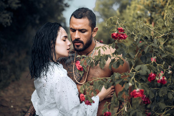 I Love You. Couple In Love. Sensual couple kiss. Romantic and love concept. Hugs together and...