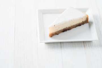 Vanilla bean cheesecake slice