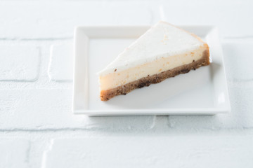 Vanilla bean cheesecake slice