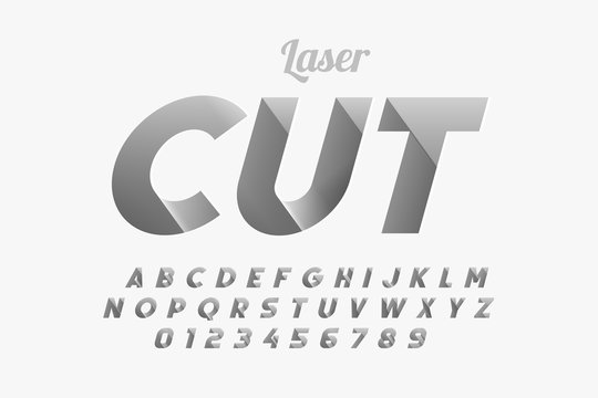 Laser Cutting Font Design, Alphabet Letters And Numbers