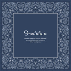 Abstract ornamental lace frame for greeting card or invitation