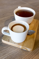 Hot coffee and hot tea