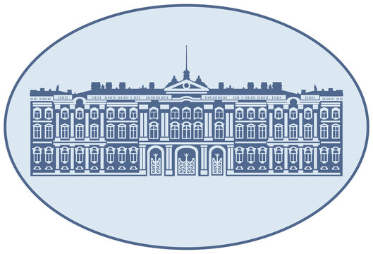 Winter Palace, The State Hermitage Museum, vector illustration from Saint Petersburg Russian landmark set