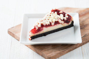 White chocolate rasberry cheesecake