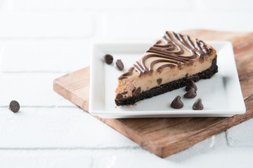 Chocolate peanut butter swirl cheesecake dessert