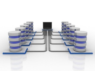 Fototapeta premium 3d rendering Computer network 