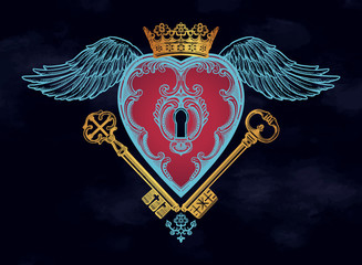 Mystic key hole inside in the heart .