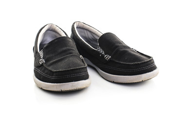 black shoes sneakers isolated on white background