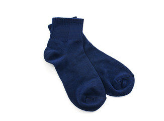 dark blue socks isolated on white background