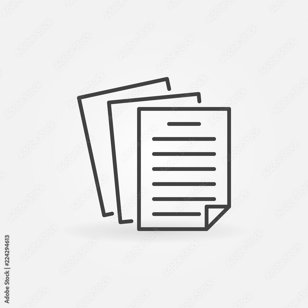 Poster paper or document vector concept icon in thin line style
