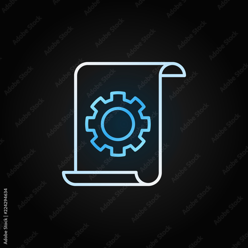 Poster technical documentation creative outline vector icon