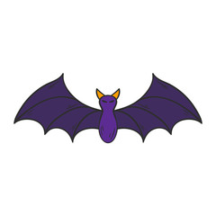 Vector cartoon hand drawn scary bat