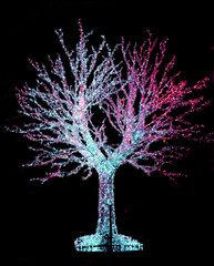 tree with led lights as christmas object