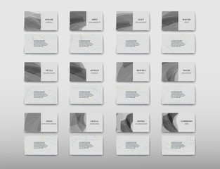 Business card containing contact information making it easier to find clients for promoting goods and services in the financial market