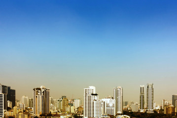 Fototapeta na wymiar Bangkok City Building and Residence with Sky