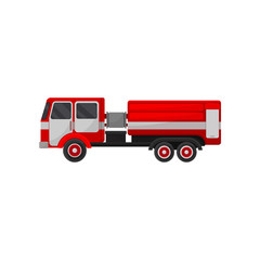 Fire truck, emergency vehicle, side view vector Illustration on a white background