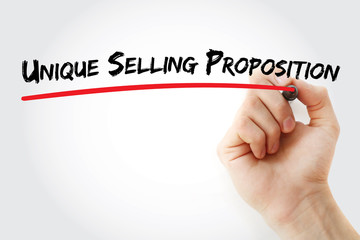 Fototapeta premium USP - Unique Selling Proposition acronym, business concept background