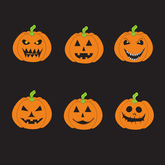 set of jack o' lantern illustration