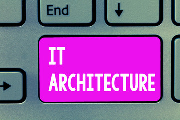 Word writing text It Architecture. Business concept for Architecture is applied to the process of overall structure.
